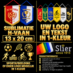 Pennant 13x20cm Full color v.a.€.484 Pennant 13x20cm Full color v.a.€.484